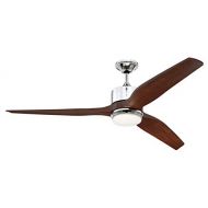 Craftmade K11290 Mobi 60 Outdoor Ceiling Fan with LED Lights and Remote, Chrome