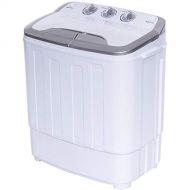 Globe House Products GHP 110V 13-Lbs Capacity Gray White Portable Top Load Twin Tub Travel Washing Machine