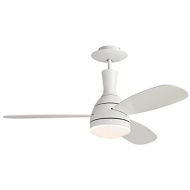 Westinghouse 7259800 Cumulus One-Light Reversible Three-Blade Indoor Ceiling Fan, 48-Inch, White Finish with Frosted Acid Etched Glass