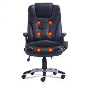 Banghotfire 360°Swivel Massage Executive Office Chair, High Back PU Leather Ergonomic Gaming Chair 6 Point Massage Chair