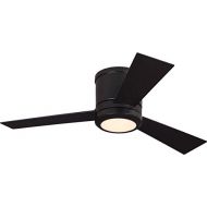 Monte Carlo 3CLYR42OZD, Clarity II Flush Mount 42 Oil Rubbed Bronze Ceiling Fan with LED Light and Remote
