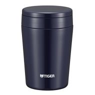 Tiger thermos vacuum insulation soup jar 380ml warm lunch box wide-mouth round-bottom indigo blue MCL-B038-AI