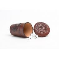 Hand Tooled Leather Dice Cup Gambling Game Yatzee by Sanyork Fair Trade