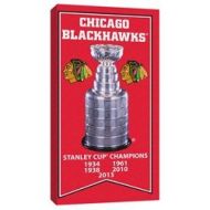 Frameworth Chicago Blackhawks - 14x28 Canvas Stanley Cup Banner With Cup Photo