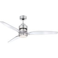 Craftmade SON52CH-60CA Sonnet Chrome 60 Ceiling Fan with BSON-60CA Clear Acrylic Blades, Dimmable LED Light and Remote