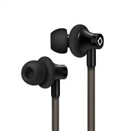 Aircom A3 Airtube Stereo Headphones with Hands Free Microphone, CLIC-IT Magnetic End-Cap, Secure Sports in-Ear Headphones - Active Black
