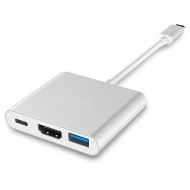 USB 3.1 Type-C to HDMI 4K Multiport Adapter,Yongfa HDMI 4K+USB 3.0+USB-C Converter Cable for MacBook, Chromebook Pixel Devices and More USB C Devices to HDTV/Projector