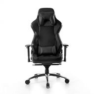 BTI Elite Series Ergonomic Reclining Gaming Chair with Steel Frame, Neck and Lumbar Support, Adjustable Height and Arms, Black/Black