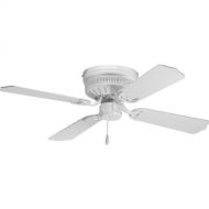 Progress Lighting P2524-30 42-Inch Hugger 4 Blade Fan with 3-Speed Reversible Motor with White Blades, White