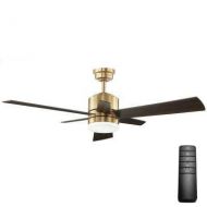 HomeDecoratorsCollection Home Decorators Collection Hexton 52 in. LED Indoor Brushed Gold Ceiling Fan