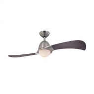 Westinghouse 7216100 Solana Two-Light 48-Inch Two-Blade Indoor Ceiling Fan, Brushed Nickel with Opal Frosted Glass - 2 Pack
