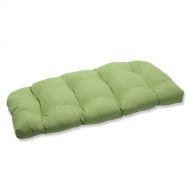 Pillow Perfect Indoor/Outdoor Wicker Loveseat Cushion with Sunbrella Canvas Ginkgo Fabric, 44 in. L X 19 in. W X 5 in. D