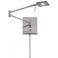 George Kovacs P4328-084, Georges Reading Room, 1 Light LED Swing Arm Wall Lamp, Brushed Nickel