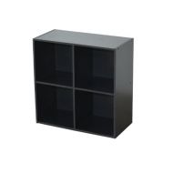 Alsapan Compo 2 x 2 Cube Unit with Melamine, 61.5 x 61.5 x 29.5 cm, Black Finish