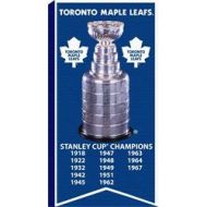 Frameworth Toronto Maple Leafs - 14x28 Canvas Stanley Cup Banner With Cup Photo