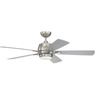 Craftmade STE52BNK5 Stellar 52 Ceiling Fan with LED Light and Wall Control, Brushed Polished Nickel