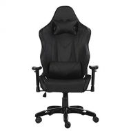 Halter Pro League Gaming Chair - Racing Game Chair w/Adjustable Height & Reclining Ergonomic Backrest - Headrest & Lumber Support w/Pillows Supports Up to 380 Lbs - Black