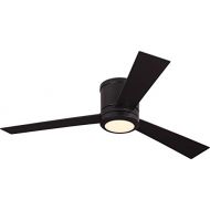 Monte Carlo 3CLYR52OZD, Clarity Flush Mount 52 Oil Rubbed Bronze Ceiling Fan with LED Light & Remote