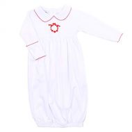 Magnolia Baby Unisex Baby Noelles Classics Embroidered Collared Gathered Gown Red