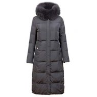 Ursfashion Long Down Jacket Women Winter Coats Fur Collar White Duck Down Parkas Hooded Thicken Warm Snow Clothes