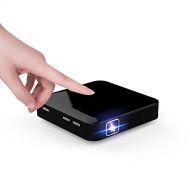 Coolux Q7 HD Mini Projector LED Lamp with Built in Rechargeable Battery HDMI Input Big Screen Support TV boxs (Black)