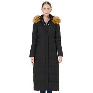 Orolay Womens Maxi Puffer Down Coat with Faux Fur Hood