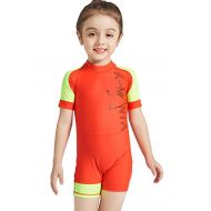 DIVE & SAIL Kids One Piece Short Sleeve Swimsuit Sun Protection Rashguard Sunsuit