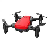 Cinhent Quadcopter Mini D2WH Foldable With Wifi FPV 0.3MP HD Camera, 2.4G 6-Axis RC Drone With Altitude Hold 4 Channels Toys, Good Choice for Drone Training (Red)