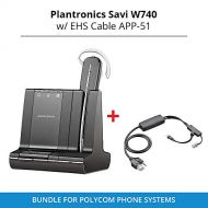 Plantronics Savi W740 Wireless Headset System with EHS Cable APP-51, Bundle for Polycom Phone Systems