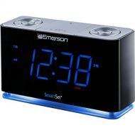Emerson SmartSet Alarm Clock Radio with Bluetooth Speaker, USB Charger for iPhone and Android, Night Light, and Blue LED Display (Renewed): Electronics