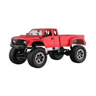 DishyKooker WiFi 2.4G Remote Control Car 1:16 Military Truck Off-Road Climbing Auto Toy Car Controller Toys Red Hollow tire 1:16