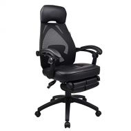YOURLITEAMZ Video Gaming Chair - Reclining Office Computer Racing Gaming Desk Chair PU Seat High Back Ergonomic Adjustable Swivel Executive Task E-Sports Chair with Footrest and Headrest Large
