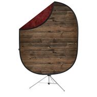 Savage Rustic PlanksRed Collapsible Backdrop, 5 W x 7 H w 8 Aluminum Stand