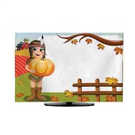 Miki Da Outdoor TV Cover Girl Native American Indian Costume Holding Pumpkin Blank Frame Outdoor L54 x W55
