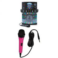 Singing Machine Karaoke SML385BTBK (Black) Bundle with Pink Microphone