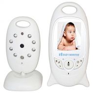 Shijiazhuangxingxinjiaju Wireless Baby Monitor with Camera and Audio Night Vision Talk Lullabies Temperature Monitoring LCD Screen (6.3 x 12.6 x 2.7 cm, White)