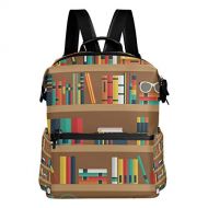 LUCASE LEMON ALEX Library Bookshelf School Backpack Large Capacity Polyester Rucksack Satchel Casual Travel Daypack for Adult Teen Women Men Children