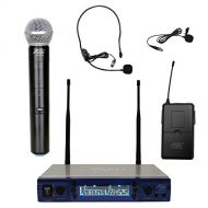 Audio 2000S Audio2000s AWM6952ULX UHF Dual Channel Wireless Microphone System