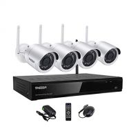 TMEZON Wireless Security Camera, TMEZON System 4 Channel 1080p Video Recorder CCTV NVR 4 x 2.0MP WiFi Outdoor Network IP Cameras Good Night Vision Remote View