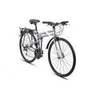 Montague Urban Folding 700c Pavement Hybrid Bike 21-Speed Bike with 35mm Tires and a Rear Rack, Folding Bikes for Adults - Smoke Silver - Available in 3 Sizes, 17 Inches, 19 Inches