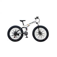 Omeng ATV Transmission Damping Snow Bike Beach Bicycle Folding Double Disc Mountain Bike Wheel 26 inch 4.0 Fat Tires(21 Speed)