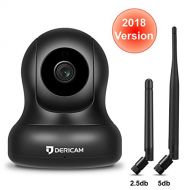Dericam 1080P Home Wireless Security Camera, Pan/Tilt Control, 4x Digital Zoom, Night Vision and Two-Way Talk, Baby Pet Front Porch Monitor, 2018 updated Alternative Antenna version by Der