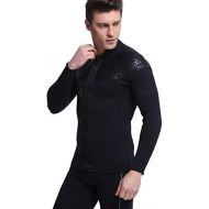 DIVE & SAIL Wetsuit Jacket Men, Keep Warm 3mm Neoprene Zipper up Wetsuit Top for Dive Surf Kayak