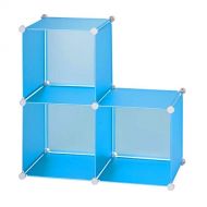 BS Stackable 3-Cube Organizer Toys Rack Storage Shelf Organizer Unit Multipurpose Shelf Bins Storage Bookcase Bedrooms Dorm Rooms or Playrooms Garage Kitchen Plastic Panels & eBook