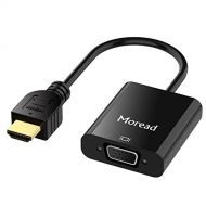 Moread HDMI to VGA Adapter with Audio, Gold-Plated Active HDMI to VGA Adapter (Male to Female) with Micro USB & 3.5mm Audio Cable Compatible with PS4, MacBook Pro, Mac Mini, Apple