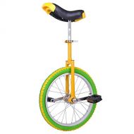 KOVAL INC. 18 Inch Mountain Bike Wheel Unicycle with Quick Release Adjustable Color Lemon