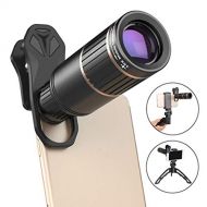 Care-eye Cell Phone Telephoto Lens, Universal High Power 16X Mobile Phone Lens Portable Clip-on Camera Attachment for iPhone X/8/7/6s/6Plus/, Samsung Galaxy, Android and Most Smart