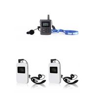 Flysoundtech Wireless Tour Guide System for Tour Guiding Simultaneous Translation Museum Visiting Coaching Church Assistive Listening System(1 Transmitter + 2 Receivers)