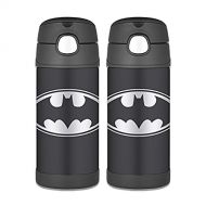 Thermos FUNtainer Batman Stainless Steel Straw Bottle - 12 Ounce Pack of 2