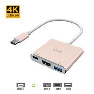 USB C Adapter, ICZI USB Type C to 4K HDMI Adapter USB-C Multiport Hub with 3.0 USB Port and Type C 3.1 Charging Port for Macbook,ChromeBook Pixel,Hp spectre x360,Huawei Mate 10,Asu